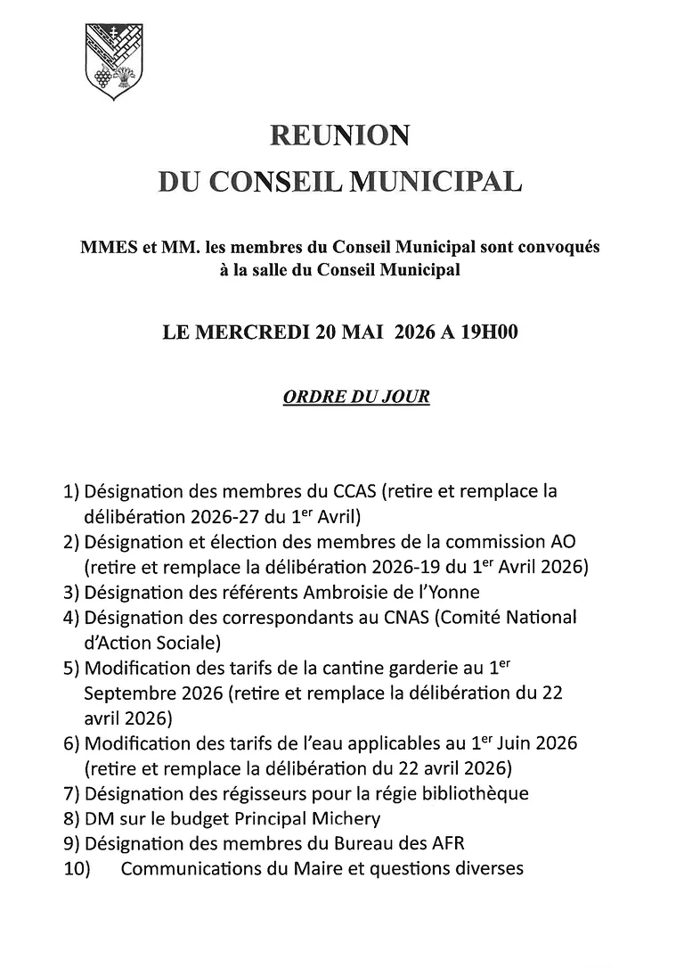conseil municipal 5 juin
